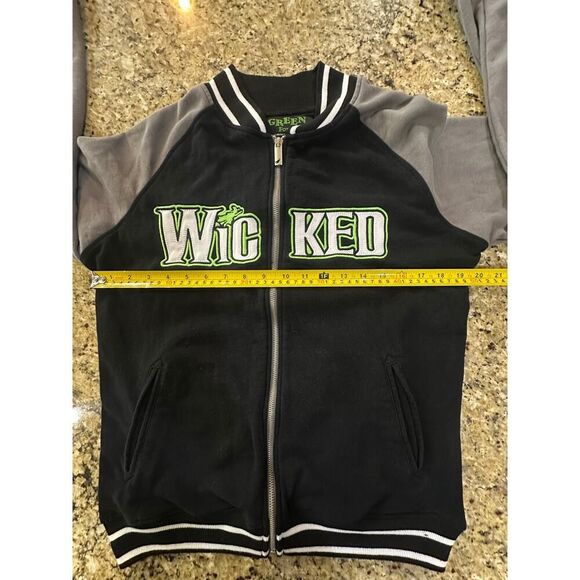 WICKED Broadway Musical-Green For Good Full Zip Varsity Jacket Women SZ Medium - Picture 10 of 13